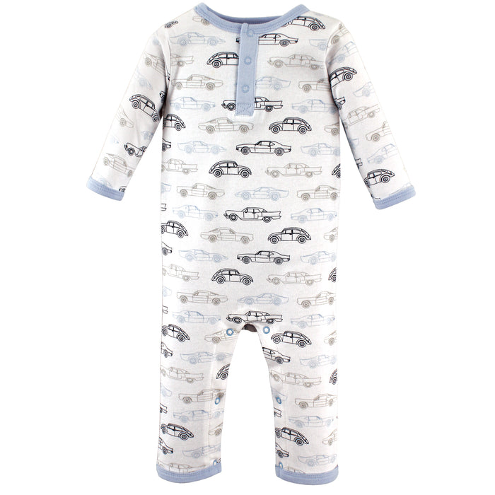 Hudson Baby Infant Boy Cotton Coveralls 3 Pack, Classic Car