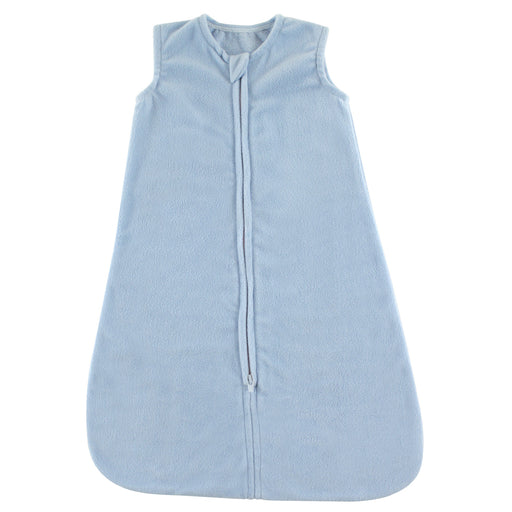 Hudson Baby Infant Boy Plush Wearable Blanket, Solid Light Blue Fleece
