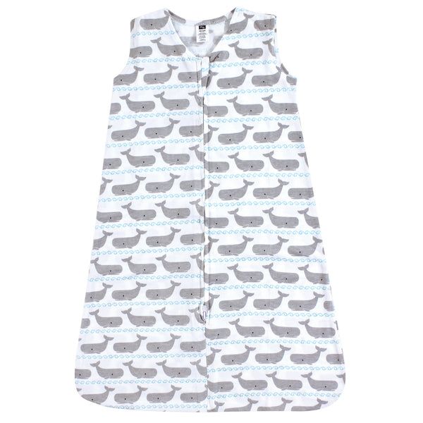 Hudson Baby Infant Boy Cotton Sleeveless Wearable Blanket, Whales