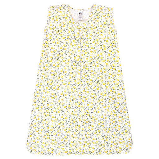 Hudson Baby Infant Girl Cotton Sleeveless Wearable Blanket, Yellow Flower