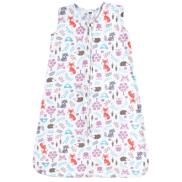 Hudson Baby Infant Girl Cotton Sleeveless Wearable Blanket, Woodland Fox