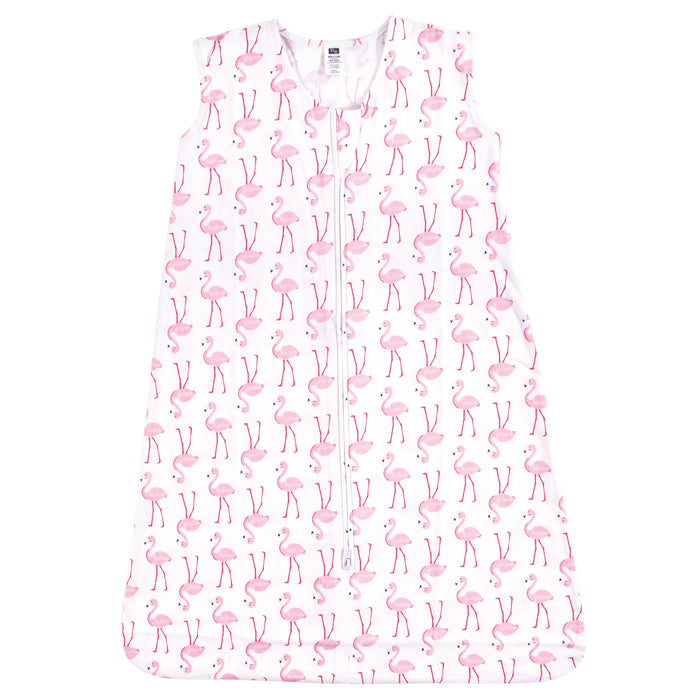 Hudson Baby Infant Girl Cotton Sleeveless Wearable Blanket, Flamingo