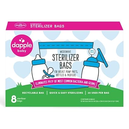 Dapple Baby Bottle Microwave Sterilizer Bags Reusable for Breast Pump Parts