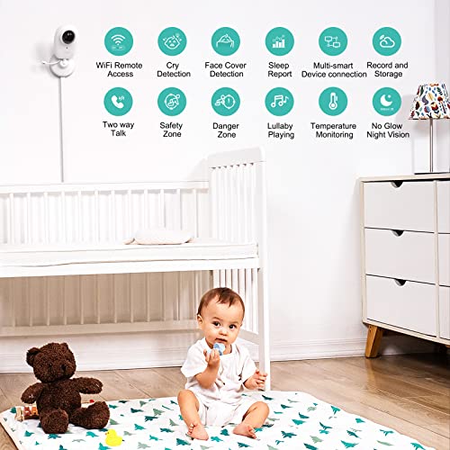 Simyke Smart Baby Monitor - 1080P HD Camera, Smartwatch Connectivity