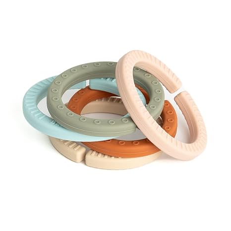 Bella Tunno Happy Links - Baby Montessori Silicone Links and Soft Silicone Baby Toys