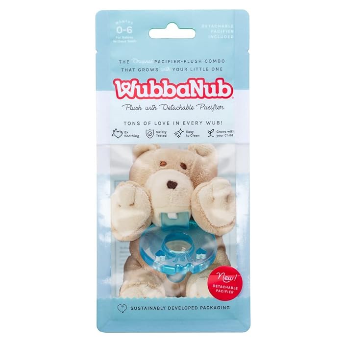 WubbaNub Plush Toy Detachable Pacifier-Baby Bear
