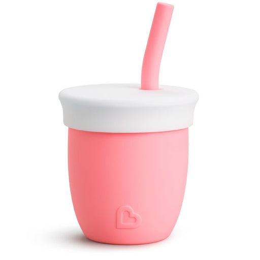 Boon Swig Toddler Silicone Straw Cup, 9 Ounces Pink