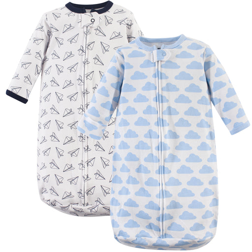 Hudson Baby Infant Boy Cotton Long-Sleeve Wearable Blanket, Paper Airplane