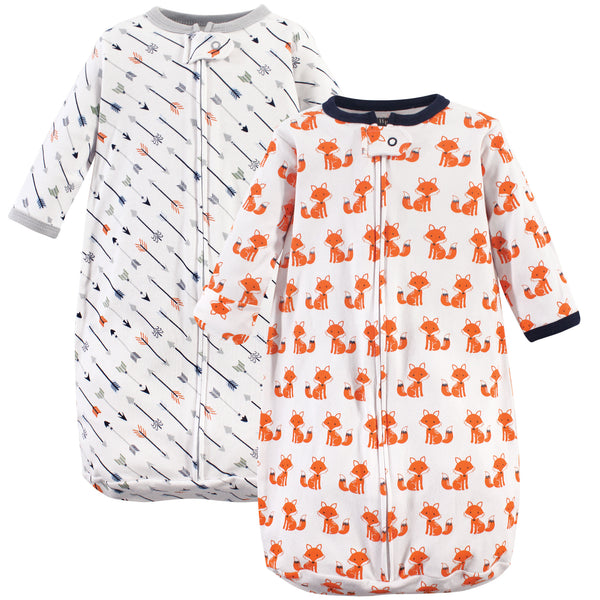 Hudson Baby Infant Boy Cotton Long-Sleeve Wearable Blanket, Foxes