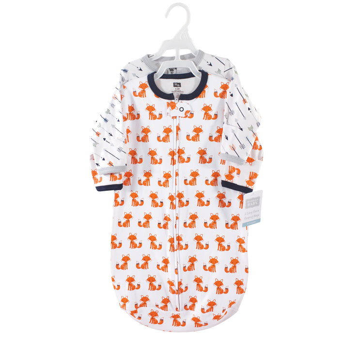 Hudson Baby Infant Boy Cotton Long-Sleeve Wearable Blanket, Foxes