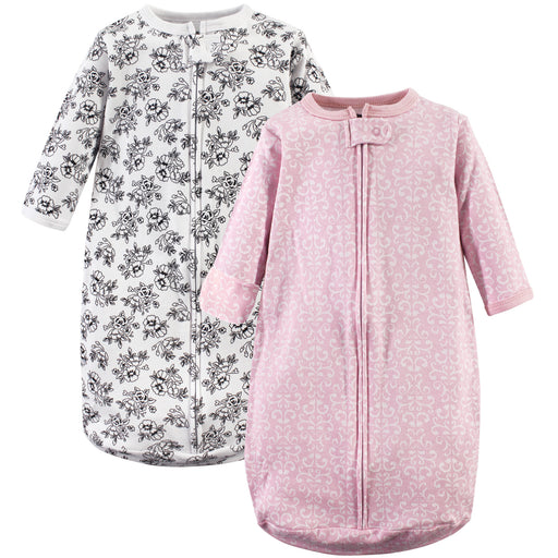 Hudson Baby Infant Girl Cotton Long-Sleeve Wearable Blanket, Toile