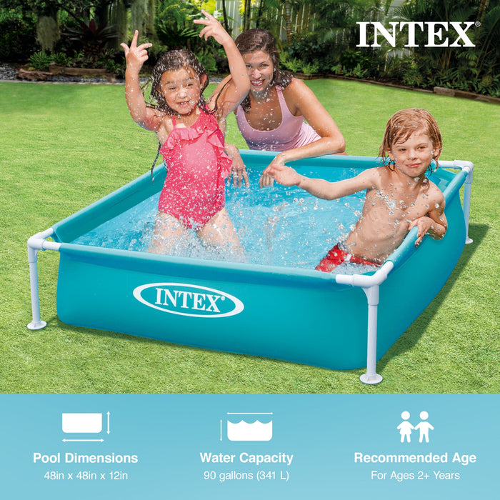 Intex 4ft x 4ft x 12in Mini Frame Kids Beginner Kiddie Swimming Pool (3 Pack)