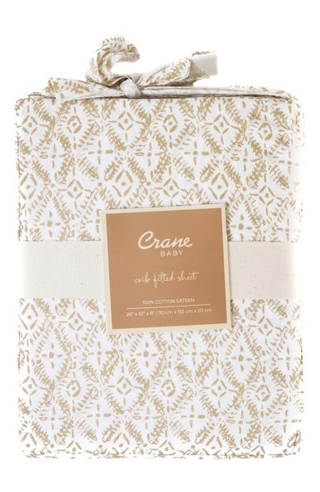 Crane Baby Cotton Sateen Fitted Kendi Crib Sheet