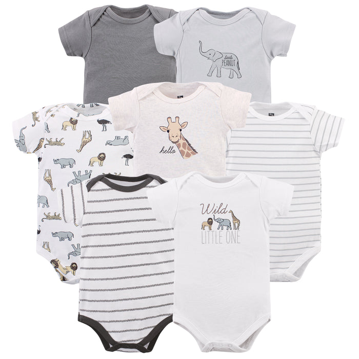 Hudson Baby Infant Gender Neutral Cotton Bodysuits, Modern Neutral Safari