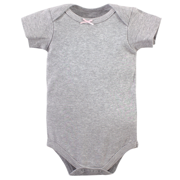Hudson Baby Infant Girl Cotton Bodysuits, Modern Pink Safari