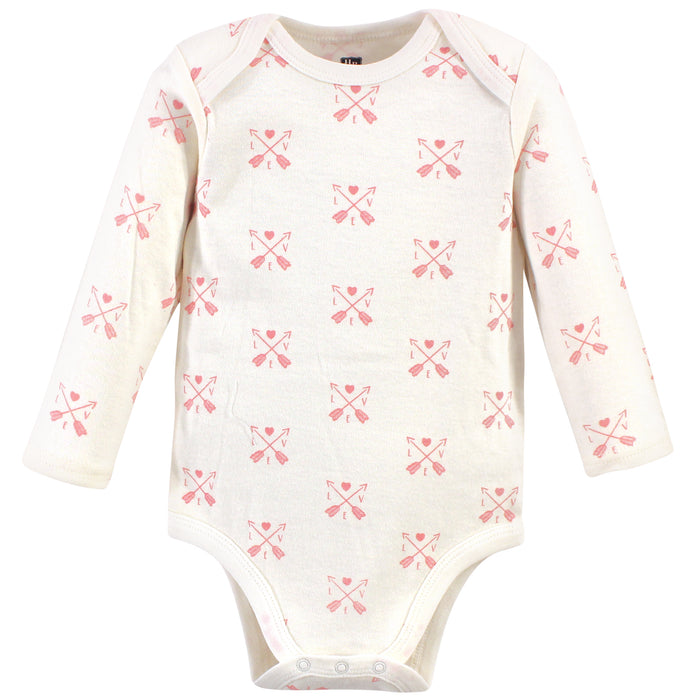 Hudson Baby Infant Girl Cotton Long-Sleeve Bodysuits 5-pack, Pink Forest