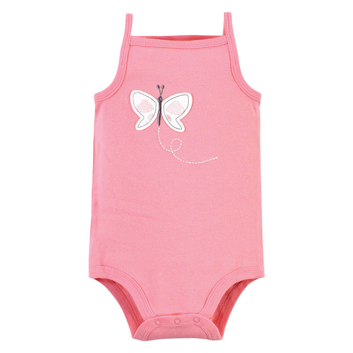 Hudson Baby Infant Girl Cotton Sleeveless Bodysuits, Sweet Bunny