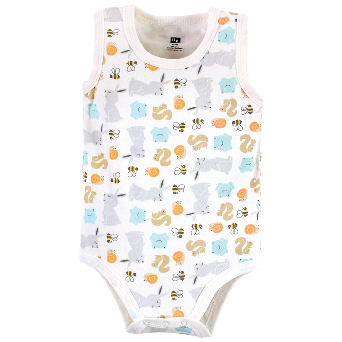 Hudson Baby Cotton Sleeveless Bodysuits, Bunny and Bee, 5-Pack