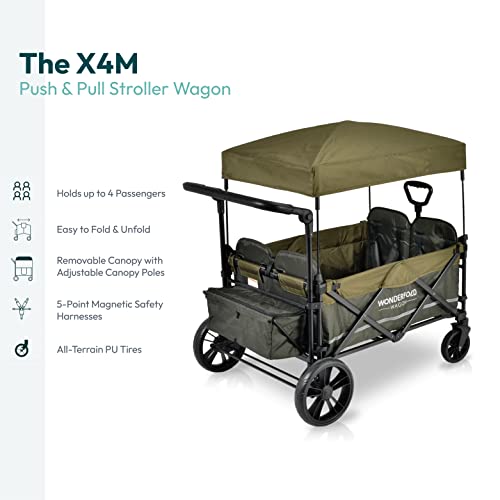 WonderFold Wagon X4 Push and Pull Quad Stroller