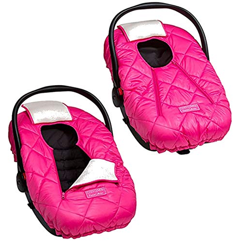 CozyBaby Premium Infant Car Seat Cover with Dual Zippers & Elastic Edge, Pink