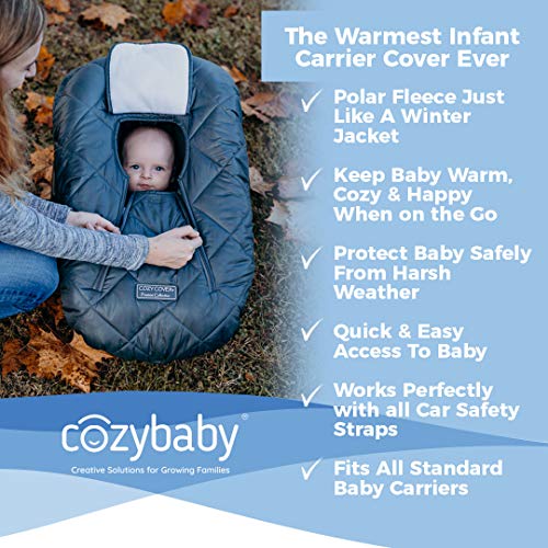 CozyBaby Premium Infant Car Seat Cover with Dual Zippers & Elastic Edge, Pink