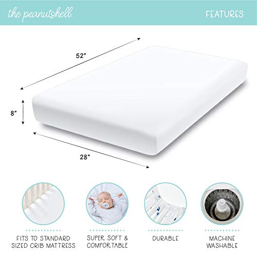 The Peanutshell Not So Basic Elephant 4-Pack Crib Fitted Sheet Set in Grey/White