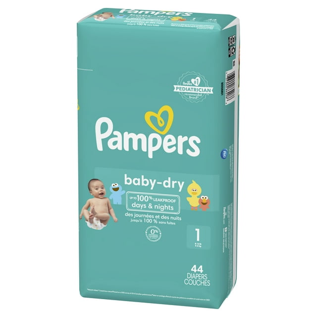 Pampers Baby Dry Diapers Size 1-44 Count