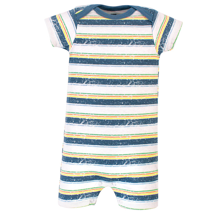 Hudson Baby Infant Boy Cotton Rompers 3 Pack, Gone Surfing