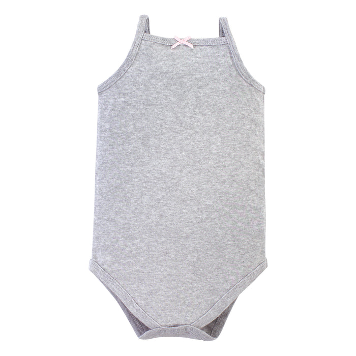 Hudson Baby Infant Girl Cotton Sleeveless Bodysuits 5 Pack, Unicorn Float