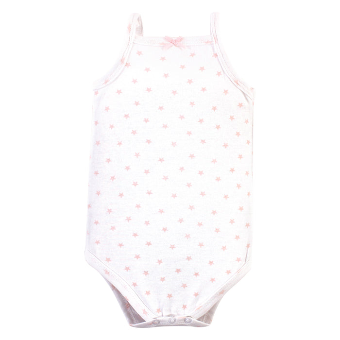 Hudson Baby Infant Girl Cotton Sleeveless Bodysuits 5 Pack, Unicorn Float