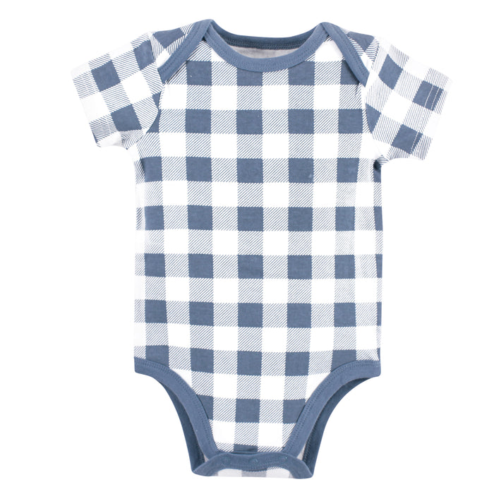 Hudson Baby Infant Boy Cotton Bodysuits 3 Pack, Little Bear