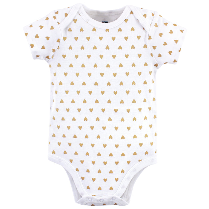 Hudson Baby Infant Girl Cotton Bodysuits 3 Pack, Girl Daddy