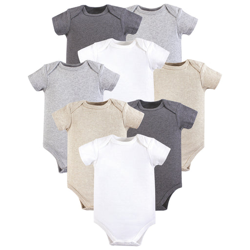 Hudson Baby Cotton Bodysuits 8-Pack, Heather Gray