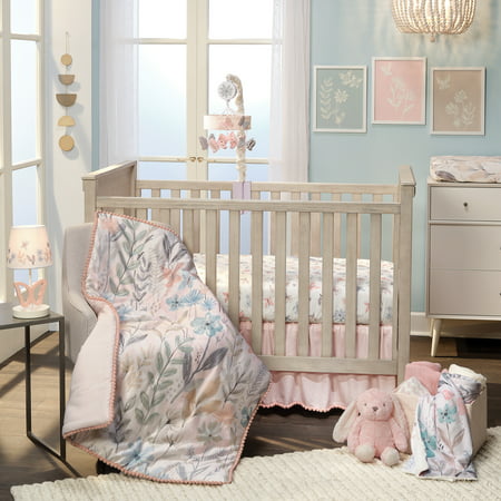 Floral cot hot sale bedding set