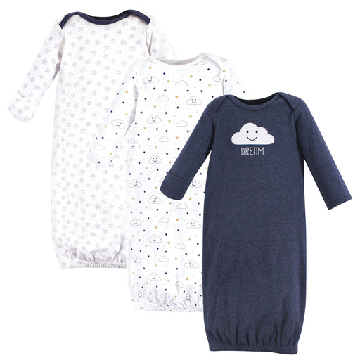 Hudson Baby Infant Boy Cotton Gowns Navy Clouds
