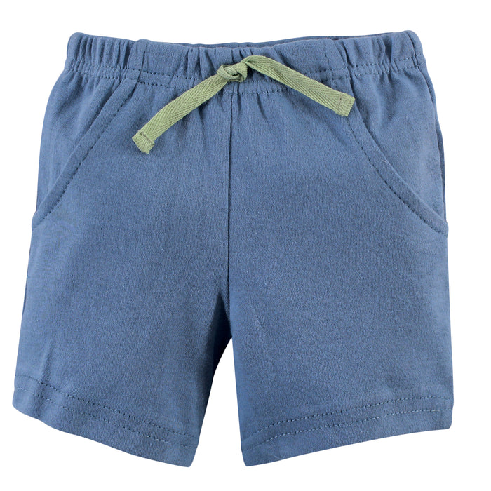 Hudson Baby Infant Boy Cotton Bodysuit, Shorts and Shoe 3 Piece Set, Gone Surfing