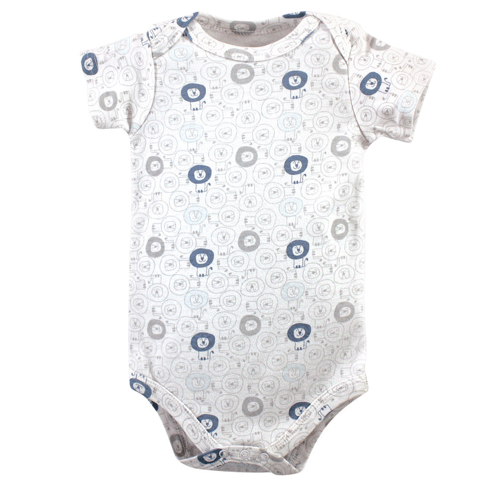 Hudson Baby Infant Boy Cotton Bodysuits 7 Pack, Safari