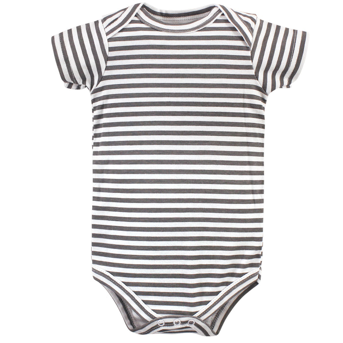 Hudson Baby Infant Boy Cotton Bodysuits 7 Pack, Safari