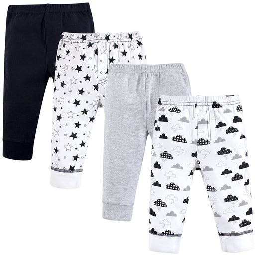 Hudson Baby Baby and Toddler Cotton Pants 4-Pack, Moon And Back