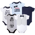 Hudson Baby Infant Boy Cotton Bodysuits 5 Pack, Handsome Little Man ...