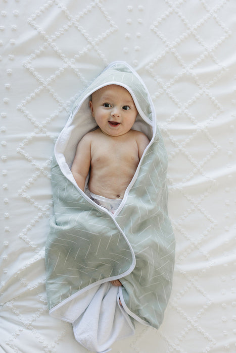 Mebie Baby Desert Sage Muslin Hooded Towel