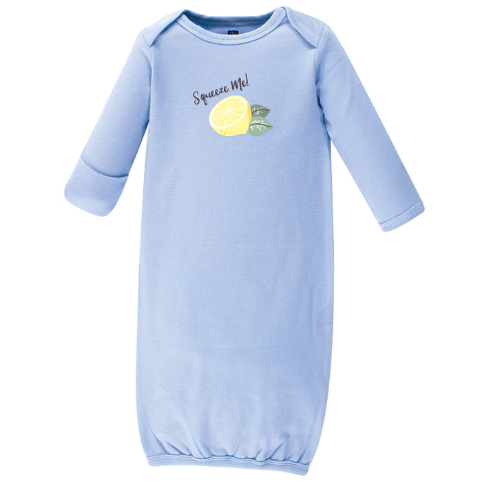 Hudson Baby Infant Girl Cotton Gowns, Lemon, Preemie/Newborn