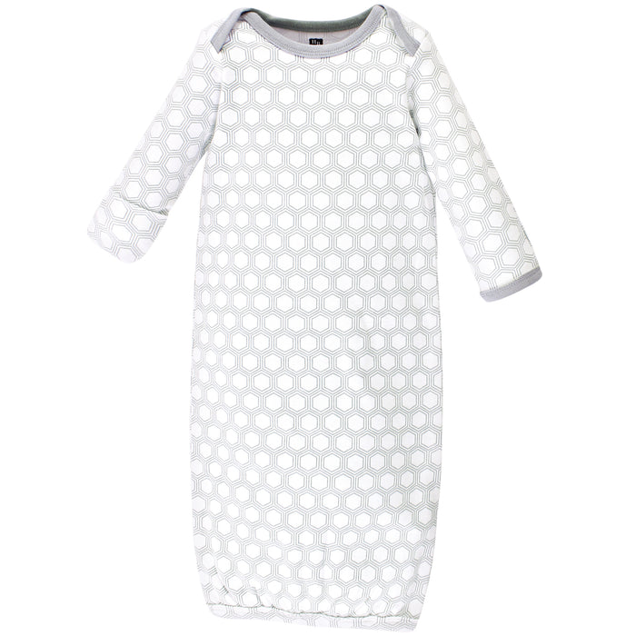 Hudson Baby 3-Pack Cotton Gowns, Bees