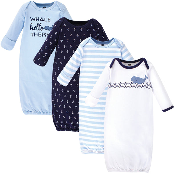 Hudson Baby Infant Boy Cotton Gowns, Sailor Whale