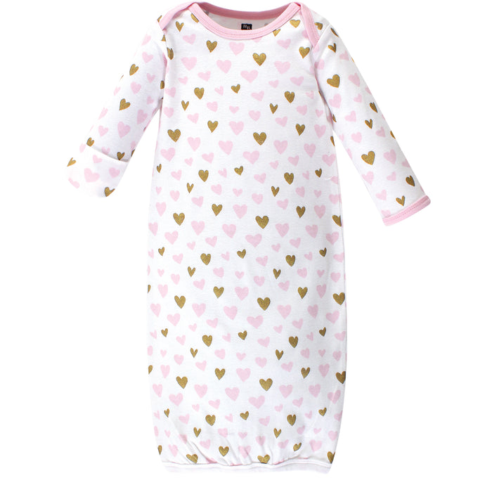 Hudson Baby Infant Girl Cotton Gowns, Little Llama, 4-Pack, Preemie-Newborn