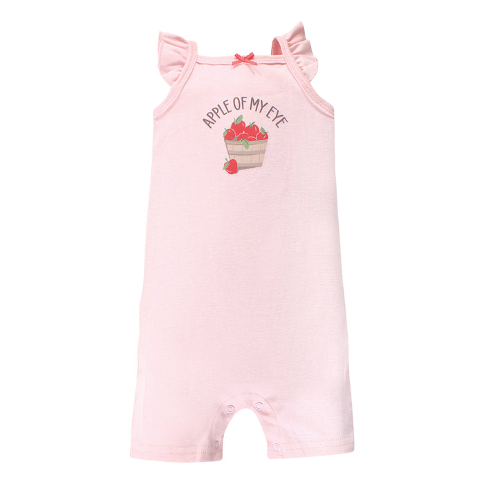 Hudson Baby Infant Girl Cotton Rompers, Girl Farm Animals