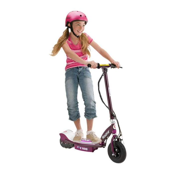 Razor E100 & E125 Kids 24V Electric Battery Powered Toy Scooters, Blue & Purple