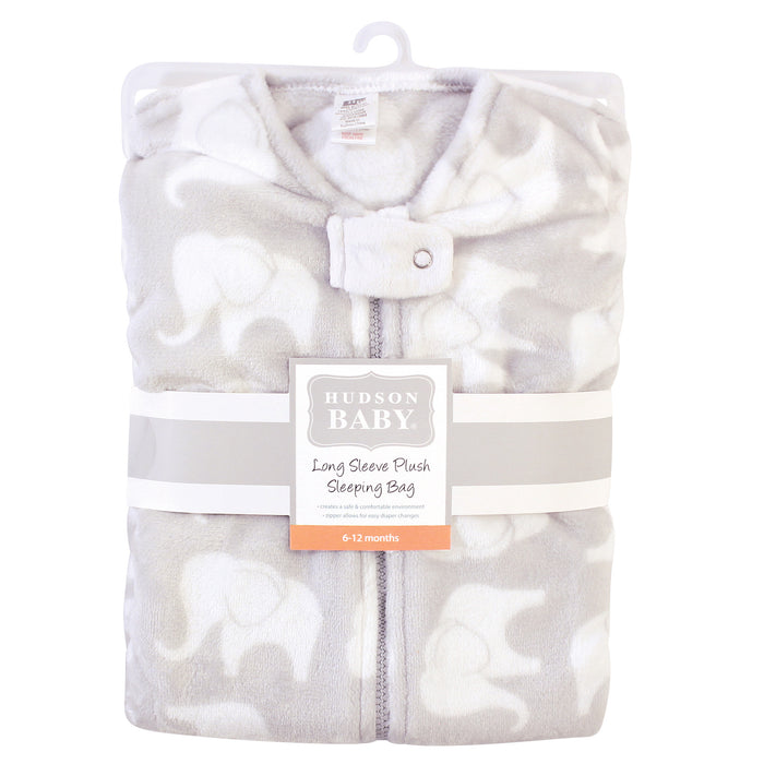Hudson Baby Infant Plush Sleeping Bag, Sack, Blanket, Gray Elephant