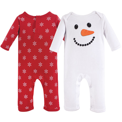 Hudson Baby Infant Cotton Coveralls 2-Pack, Snowman
