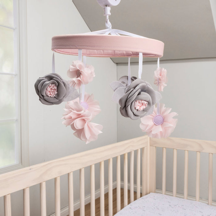 Sammy & Lou Pink Floral Musical Crib Baby Mobile